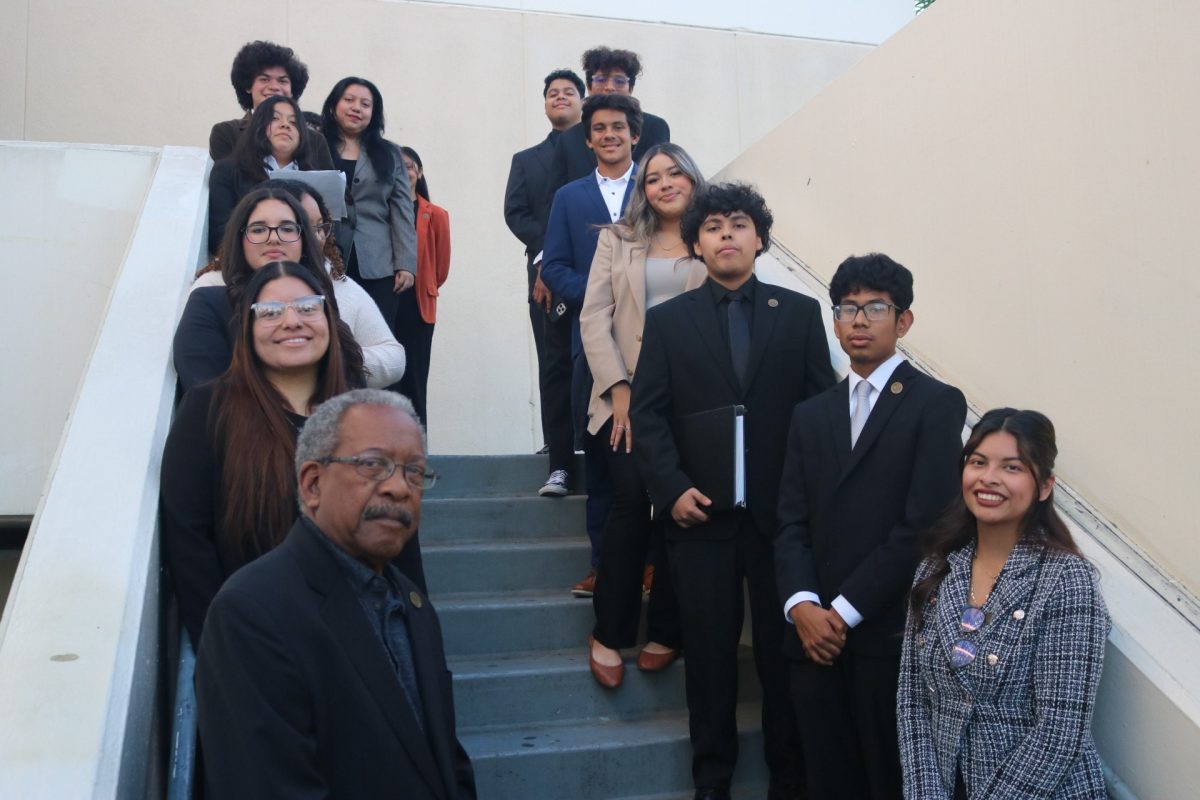 Santa Ana Highs Mock Trial team ahead of its competition November 14. 
